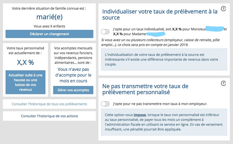 changer taux pas